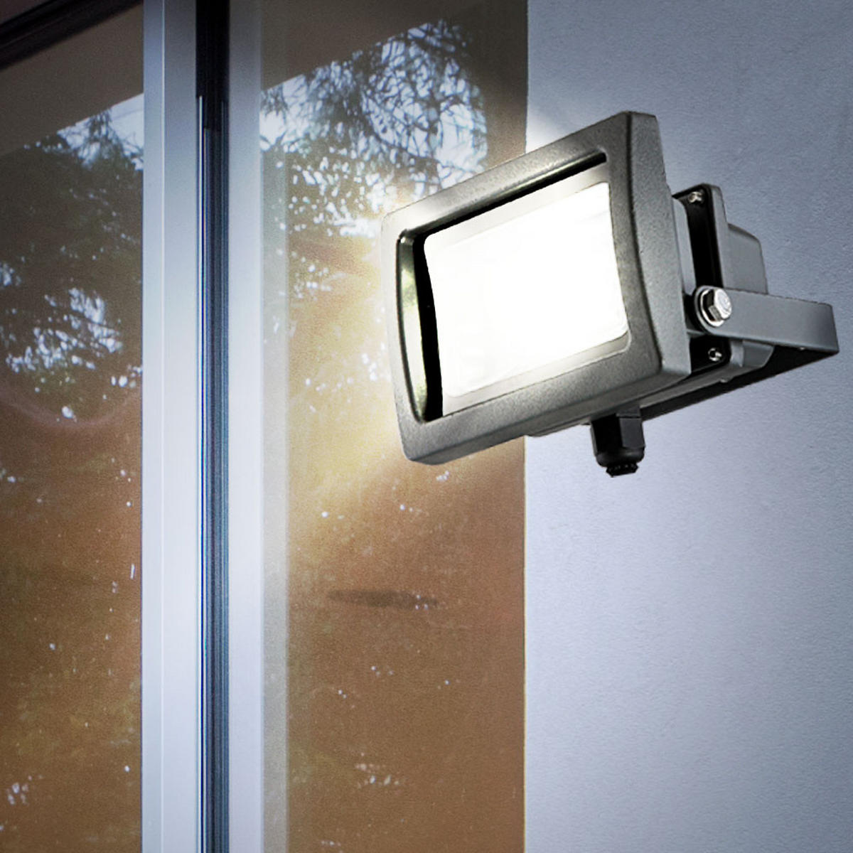 LED BAUSTRAHLER Aluminium Grau - Anthrazit, Glas (14.6/11.5/15cm) - Globo Lighting