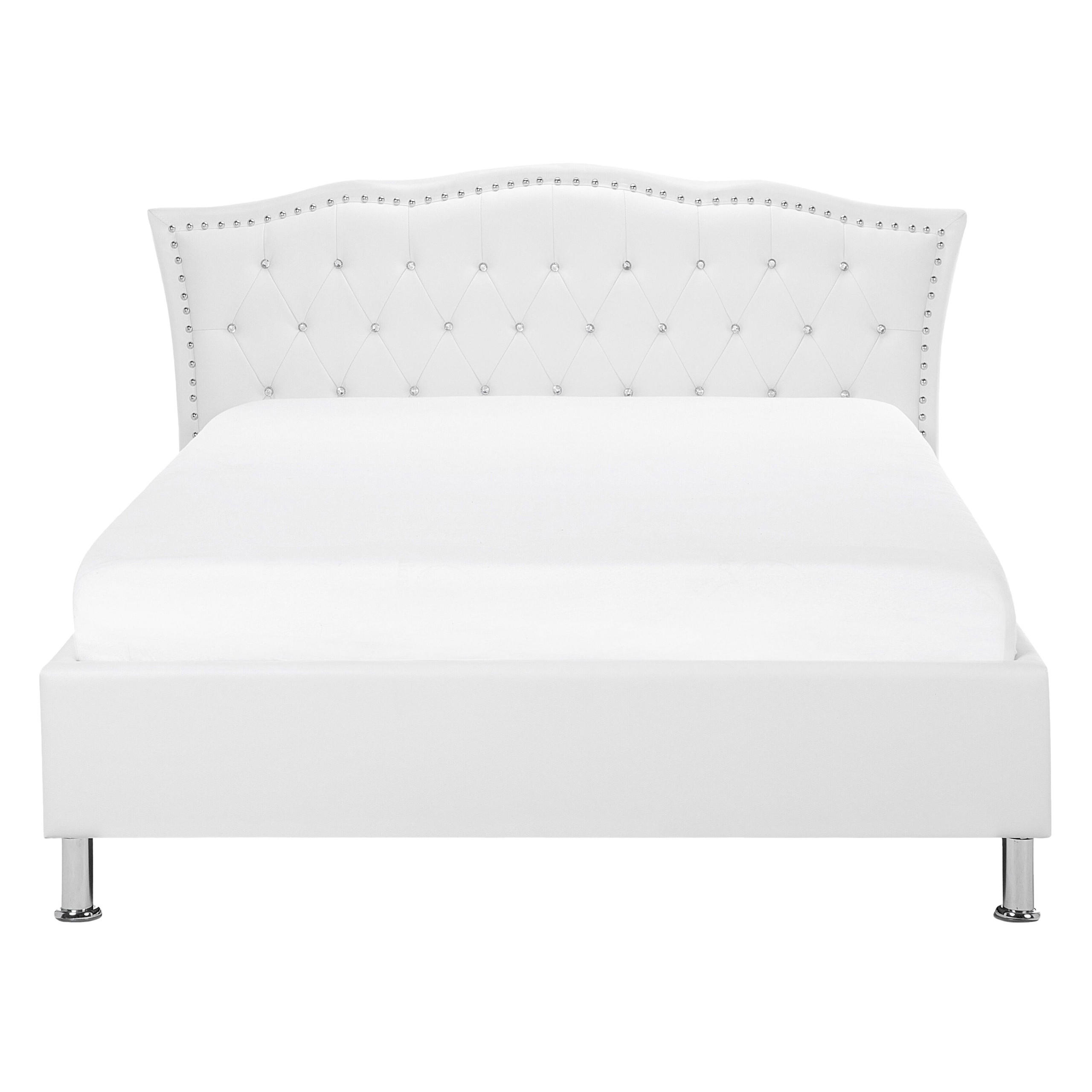 BETT 140/200cm Weiß Metz - Weiß, Textil (140/200cm) - Beliani