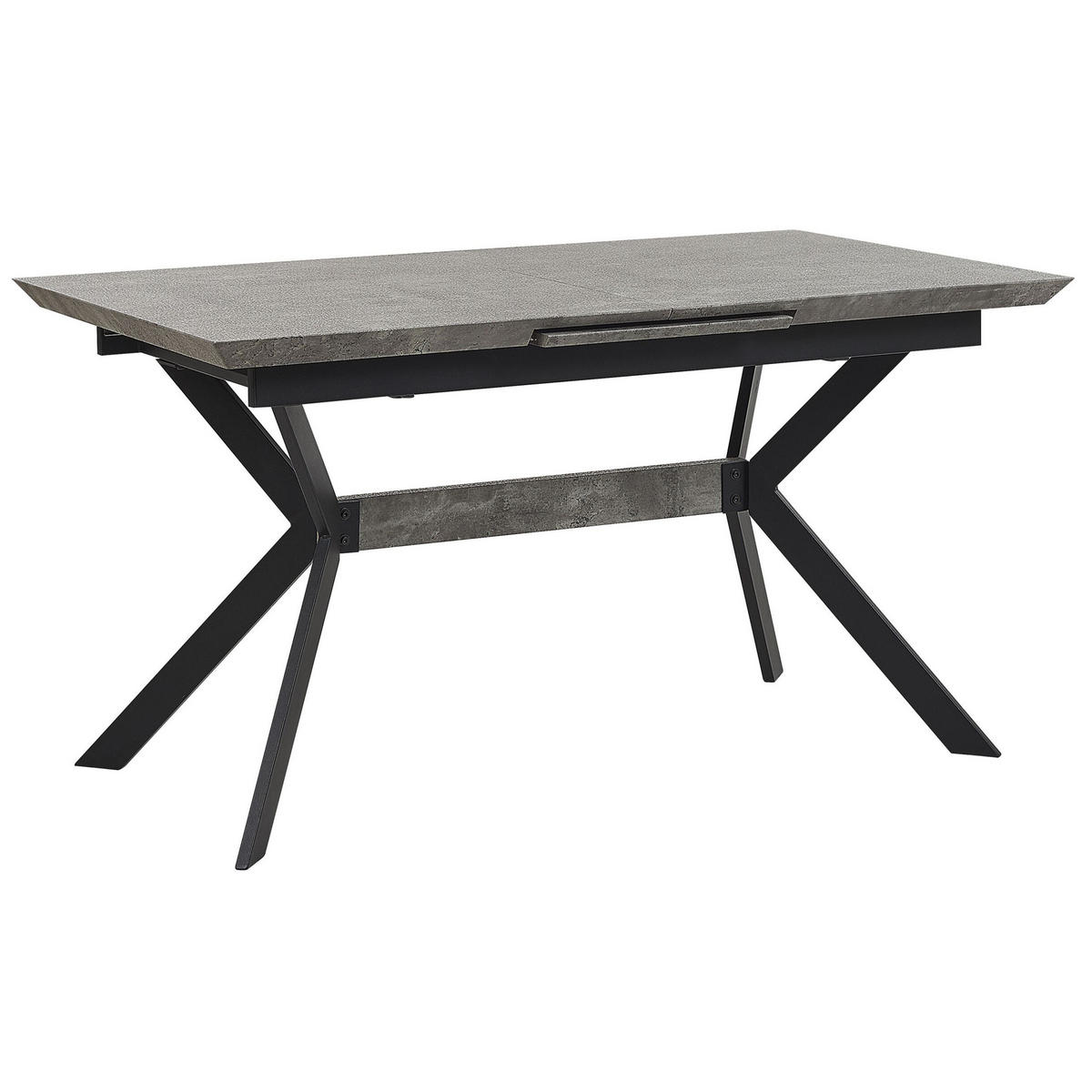 ESSTISCH 140-180/80/76 cm Hellgrau Rechteckig Benson - Grau, Holzwerkstoff (180/80/76cm) - Beliani