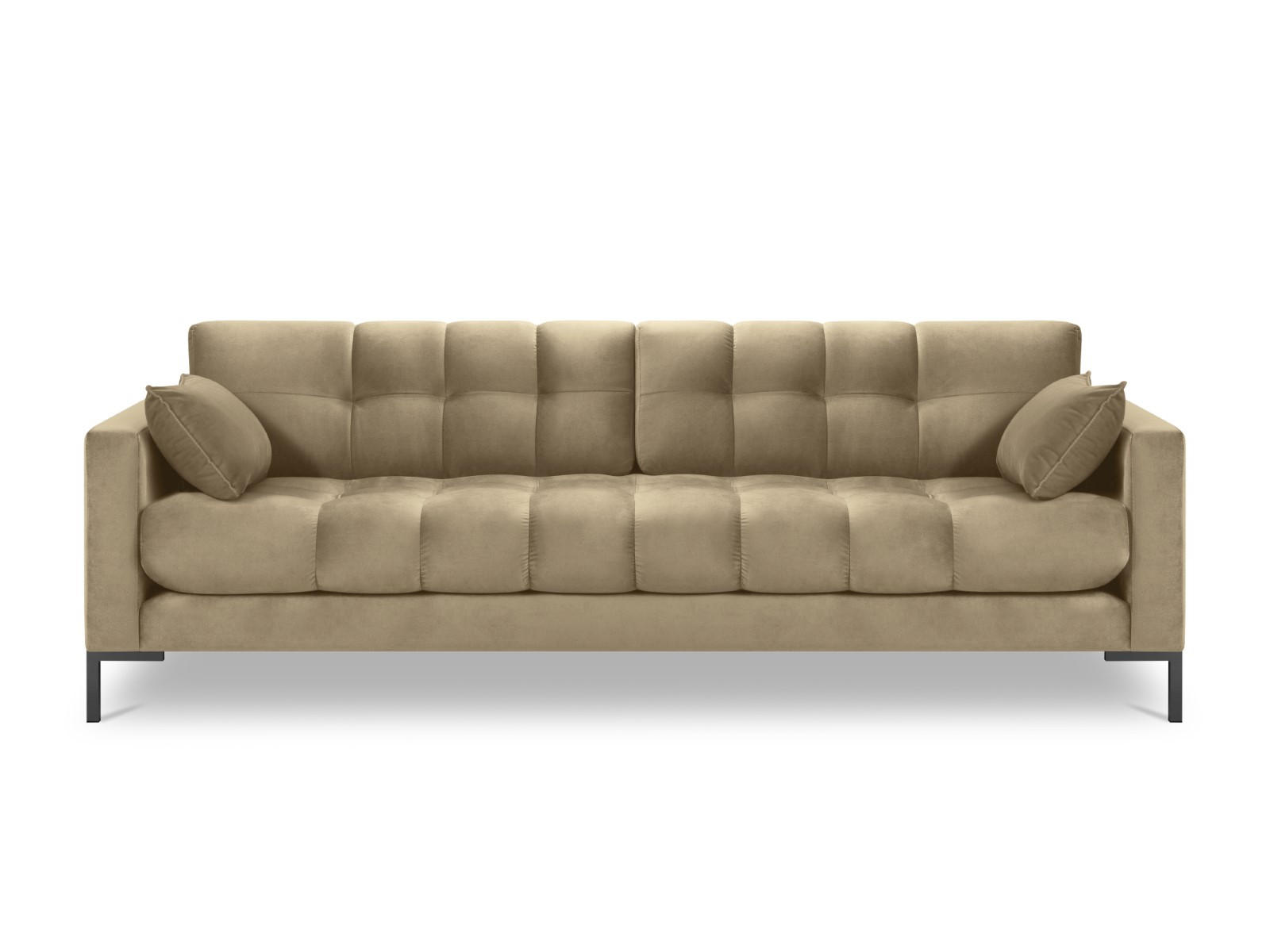 SOFA Mamaia aus Samt beige 4 Sitzplätze - Beige, Textil (92/75/217cm) - Micadoni