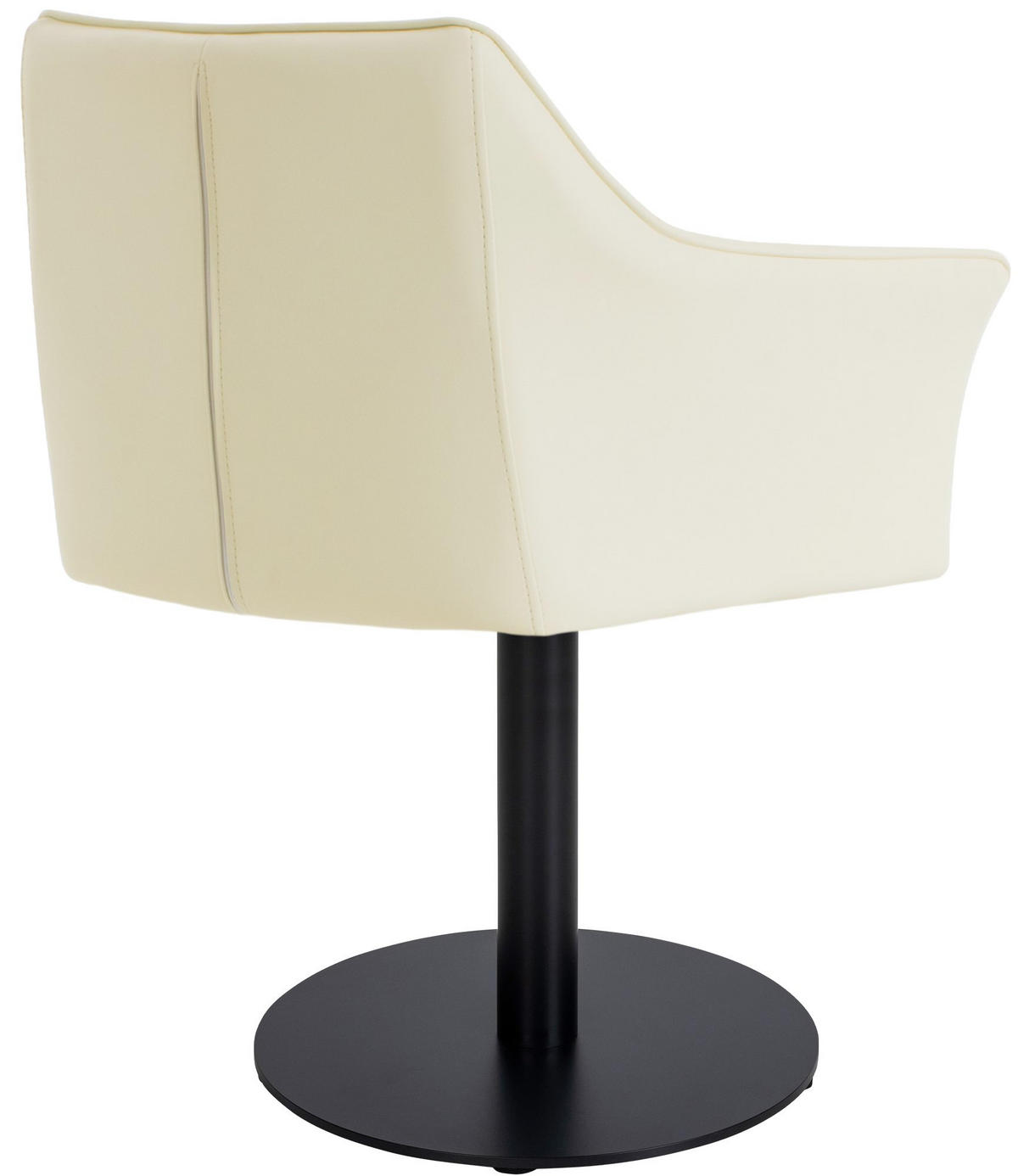 SESSEL Lederlook Creme - Creme/Schwarz, Textil/Metall (64/75/48cm) - CLP