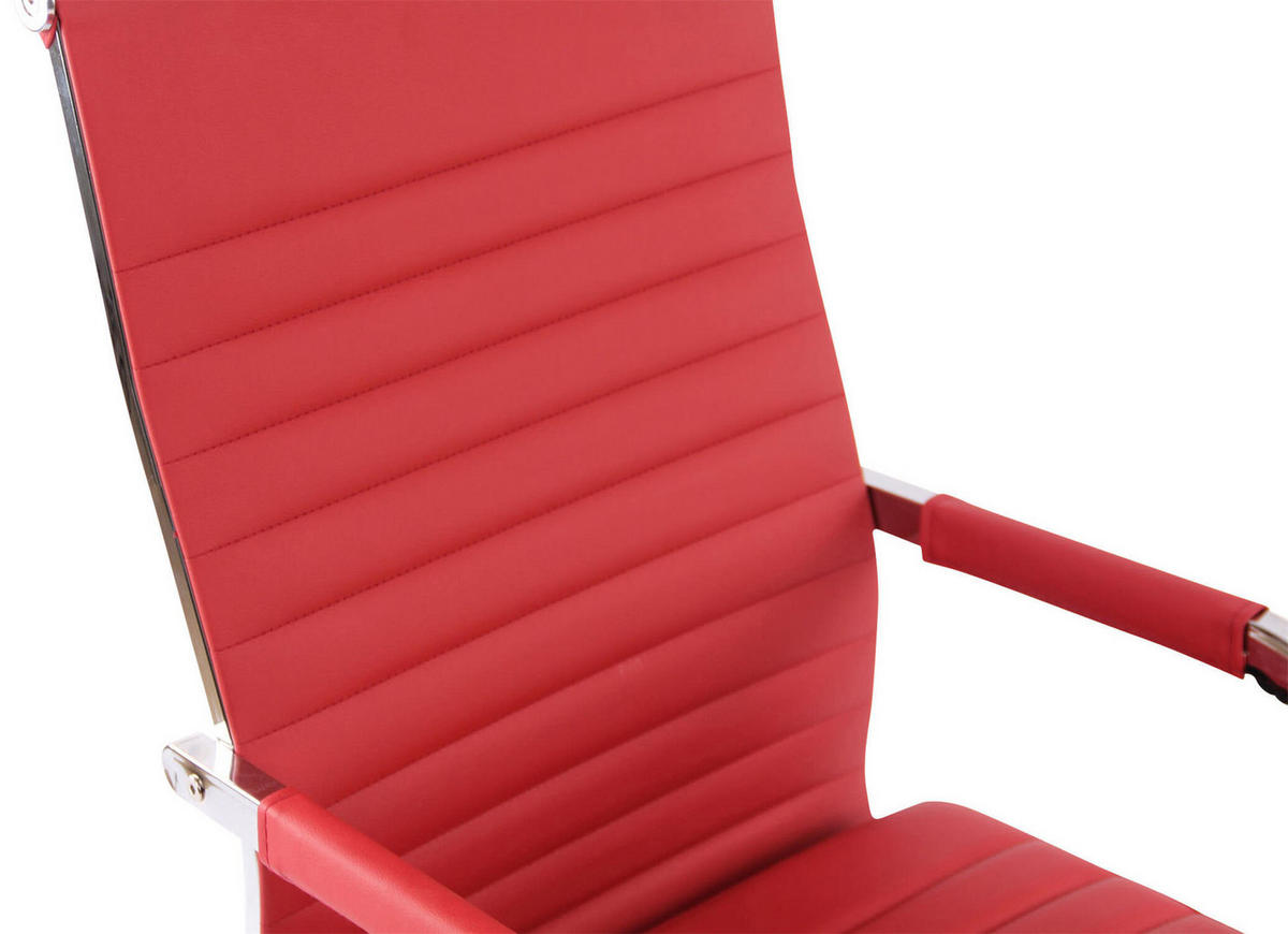 BÜROSTUHL Amadeus, Kunstleder Rot - Rot, Textil/Metall (51/106/63cm) - TPFLiving