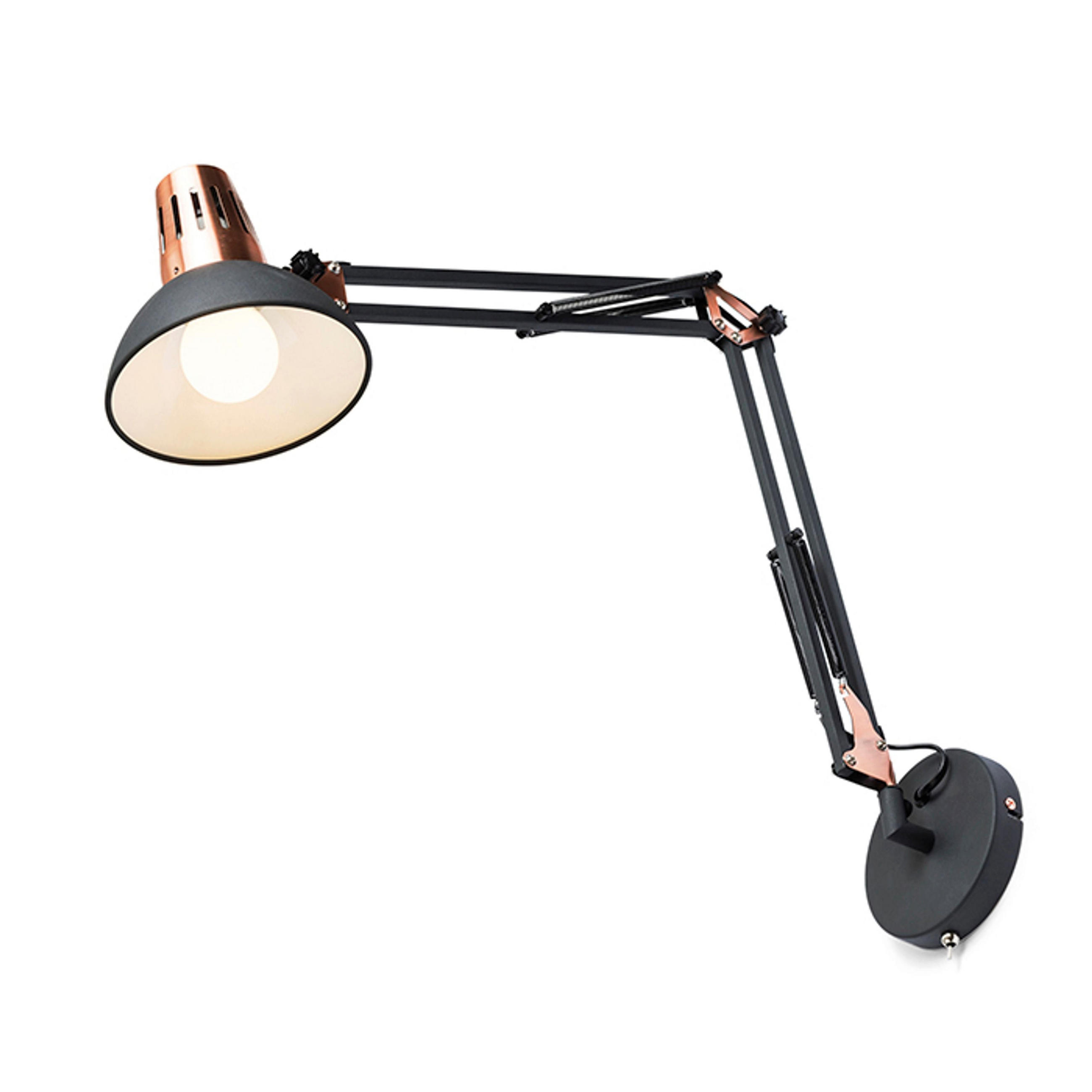 WANDLEUCHTE ANTE Schwarz Kupfer 15 W - Schwarz, Metall (16/74/16cm) - Rendl