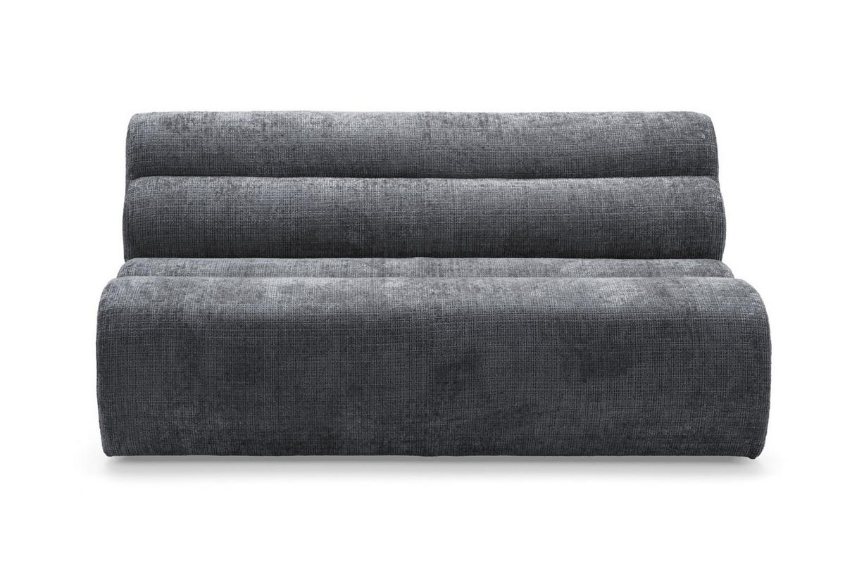 5-SITZER modulares Ecksofa VEER SET 2 Links, 379 x 175 cm, Chenille Webstoff Dunkelgrau - Dunkelgrau/Schwarz, Holz/Kunststoff (379/175cm) - Muffo