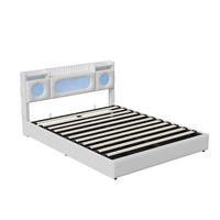 POLSTERBETT 140x200 cm Weiß mit Kopfteil Stauraum und Ladefunktion Kunstleder - Weiß, Holz/Metall (140/200cm) - PARAFTA HOME