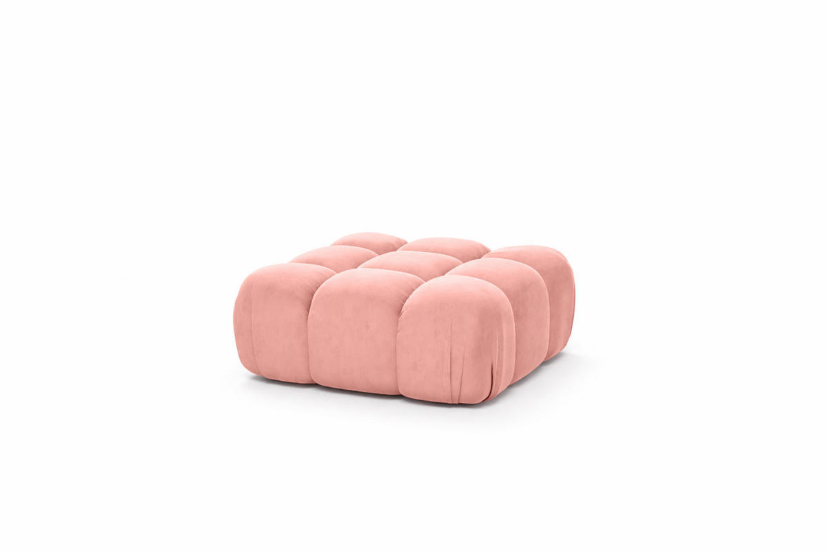 HOCKER Modularer, Veloursstoff Salvador, Rosa, Selia - Rosa, Holz (95/40/95cm) - Kaiser Möbel