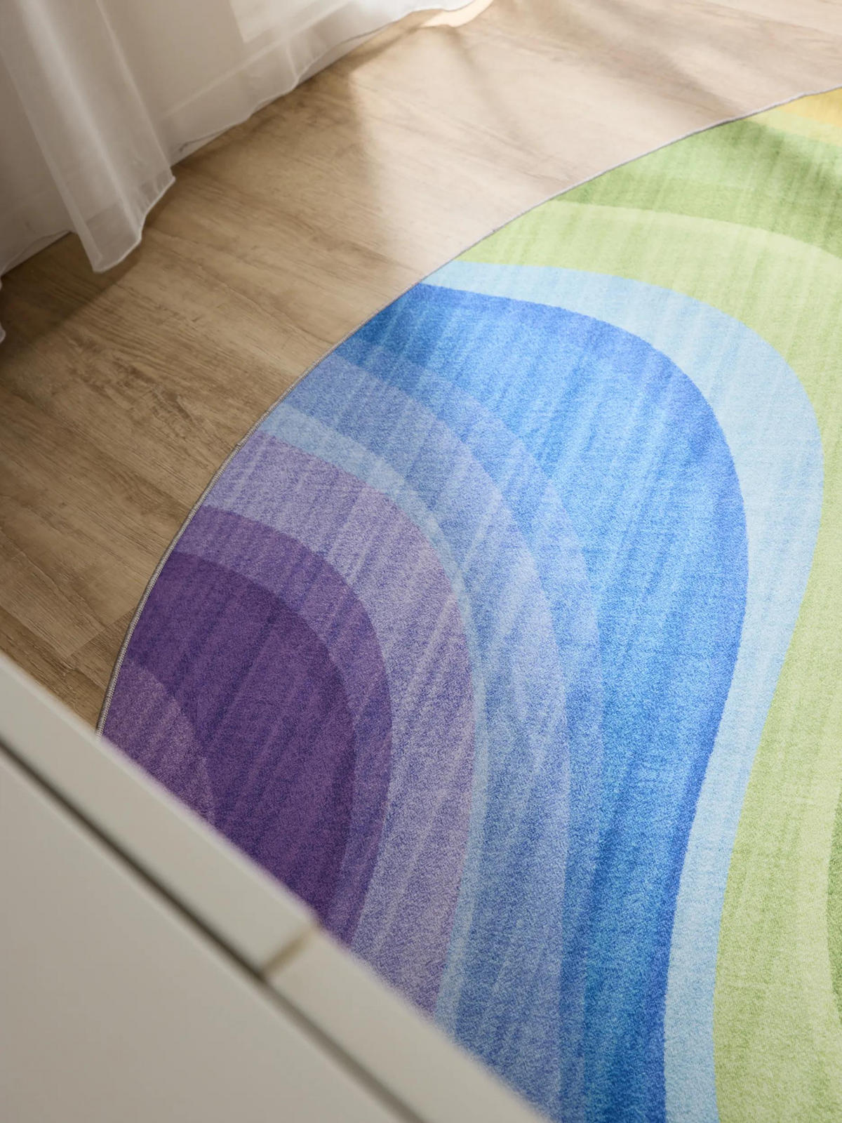 TEPPICH George waschbar ø 120 cm rund - Lila/Multicolor, Kunststoff (120/120cm) - benuta
