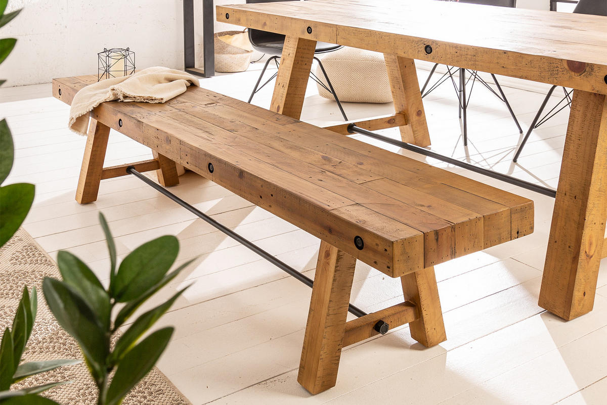 SITZBANK FINCA Pinie Braun 165 cm - Braun, Holz (165/47/40cm) - riess-ambiente