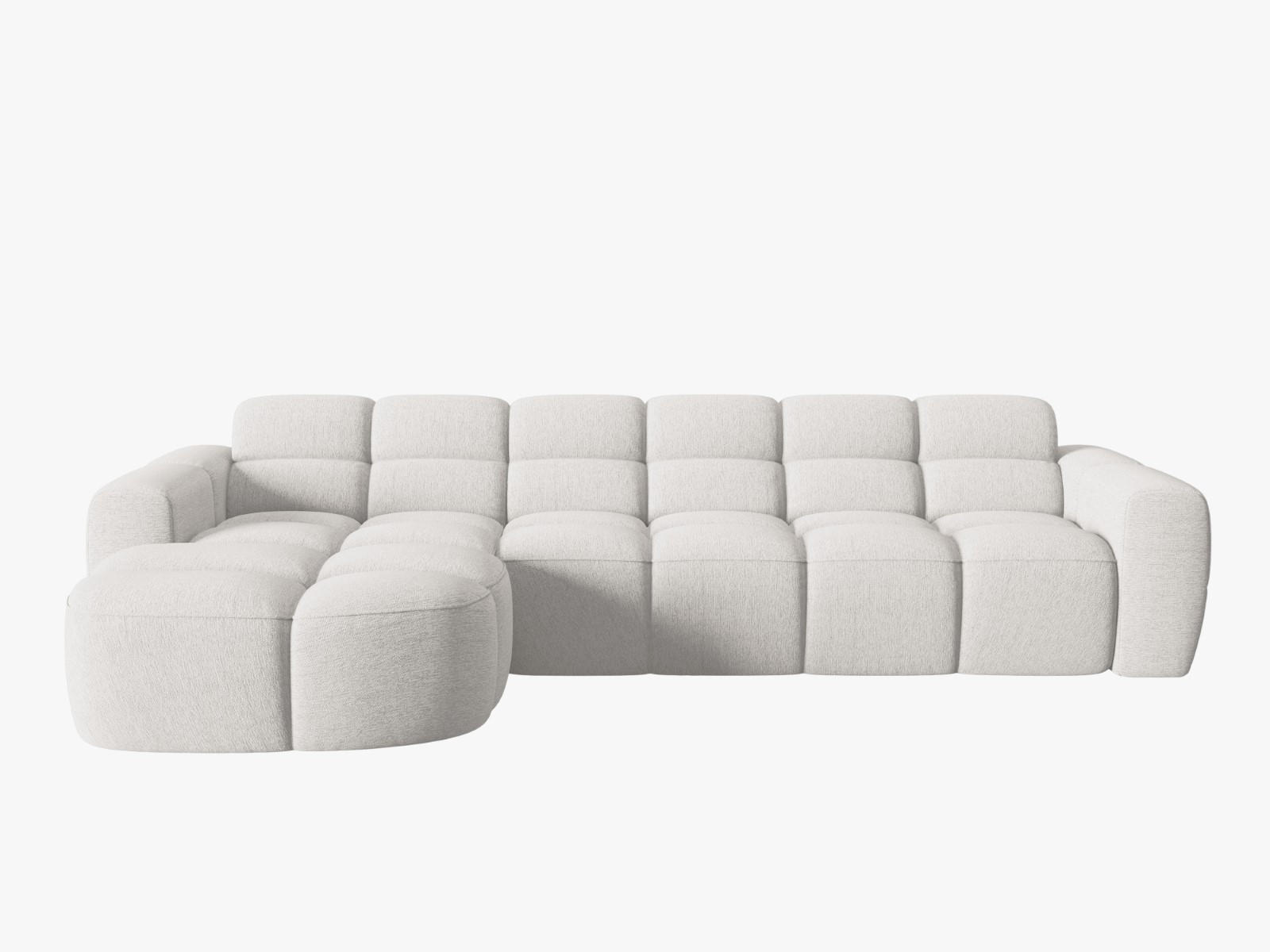 ECKSOFA links Lisa aus strukturiertem Stoff hellgrau 4 Sitzplätze - Hellgrau, Textil (170/310cm) - Micadoni