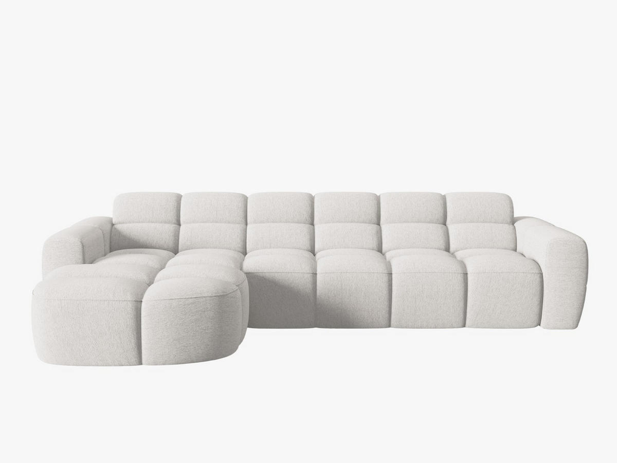 ECKSOFA links Lisa aus strukturiertem Stoff hellgrau 4 Sitzplätze - Hellgrau, Textil (170/310cm) - Micadoni