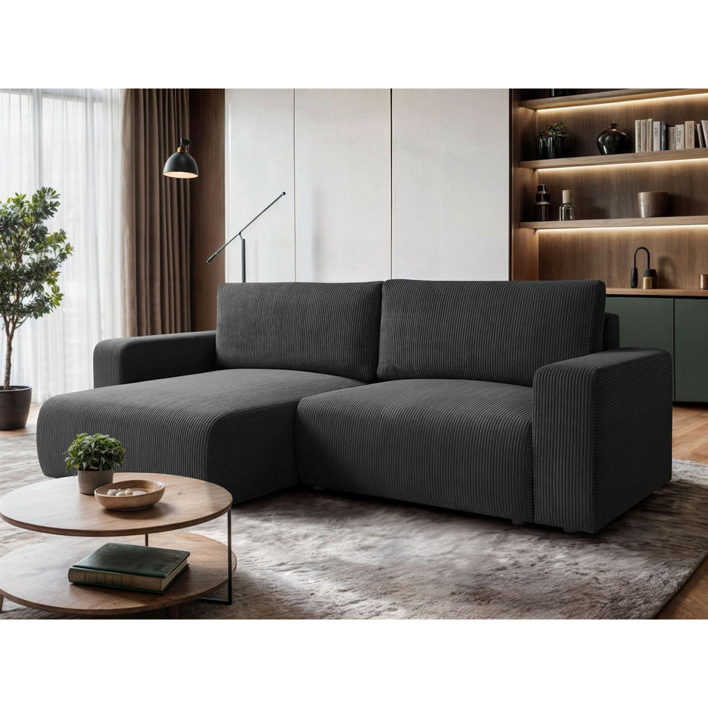 Thumbnail - Lookway Ecksofa, Graphit, Textil, Uni, 4-Sitzer, L-Form,L-Form, 247x143 cm, Wohnzimmer, Sofas & Couches, Wohnlandschafte...
