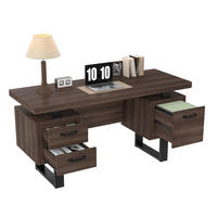 SCHREIBTISCH 135/54 cm mit 2 Schubladen und Ordnerfach in Braun - Dunkelbraun, Holzwerkstoff (135/54/76cm) - BEAOK