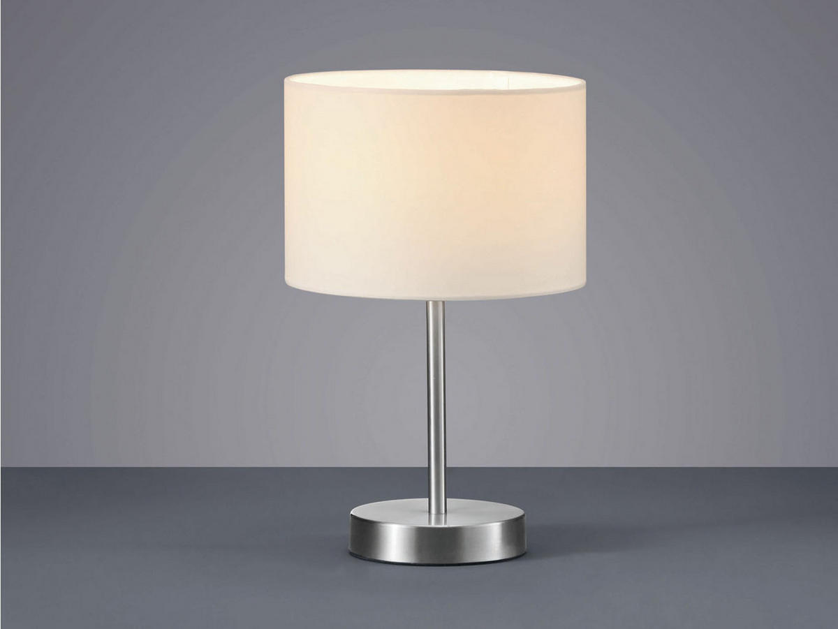 LED-TISCHLAMPE Stoffschirm Weiß, dimmbar, Höhe 32cm - Weiß, Textil (20/20/32cm) - meineWunschleuchte