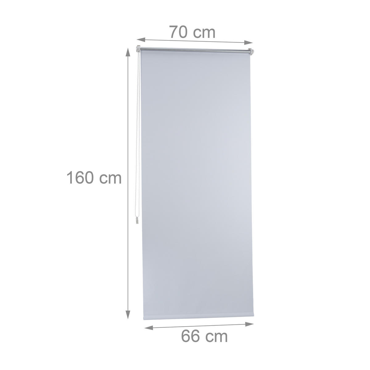 VERDUNKLUNGSROLLO - Weiß, Kunststoff/Textil (70/160/3.5cm) - Relaxdays