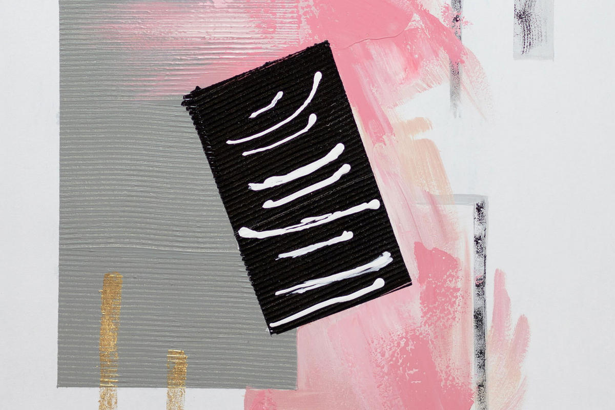 ACRYLBILD HANDGEMALT 60/80 cm - Pink/Grau, Holz/Textil (1.7/80cm) - KUNSTLOFT