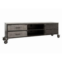 TV-BOARD Mango 190x40x60 grau lackiert HEAVY INDUSTRY #131 - Grau, Holz (190/60/40cm) - Massivmoebel24