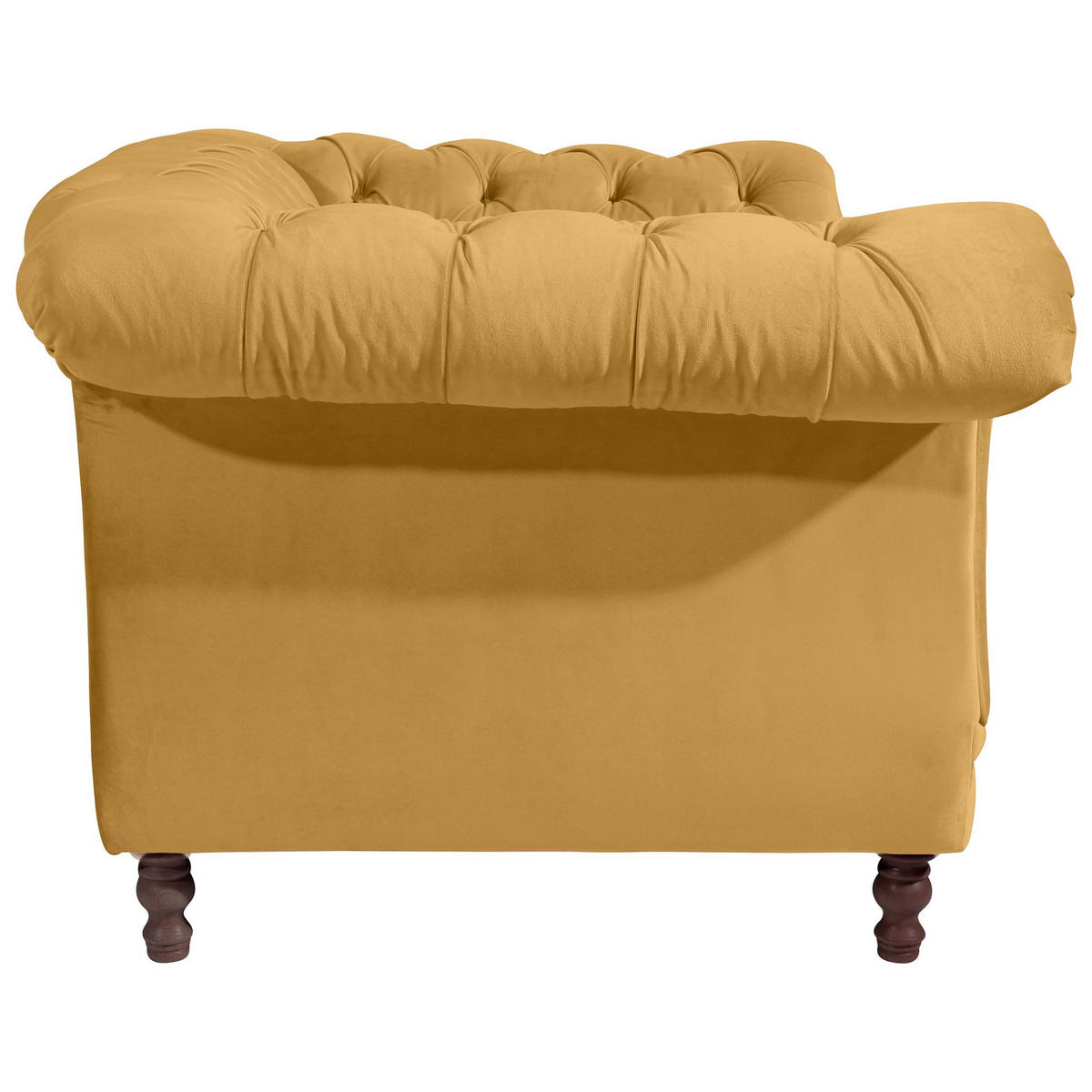 CHESTERFIELD Sessel Kaylin Samtvelours mais - Currygelb, Kunststoff (100/80/167cm) - 58aufmkessel