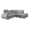 ECKSOFA Boston 2RR1P, Seite: Rechts 2R+R+1P(65)+PUFAP - Silberfarben/Hellgrau, Holz/Textil (260/230cm) - MIRJAN24
