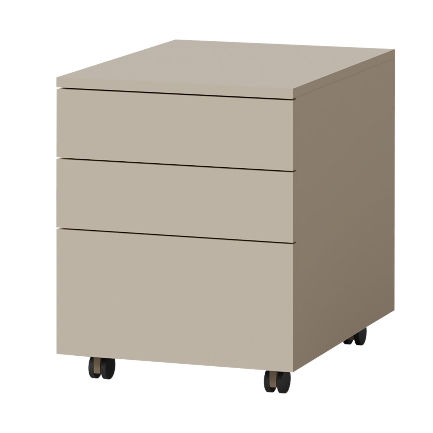 ROLLCONTAINER Largo mit 3 Schubladen, Push-to-Open, 40 cm, Kaschmir - Kaschmir, Holzwerkstoff (40/51/50cm) - Beautysofa