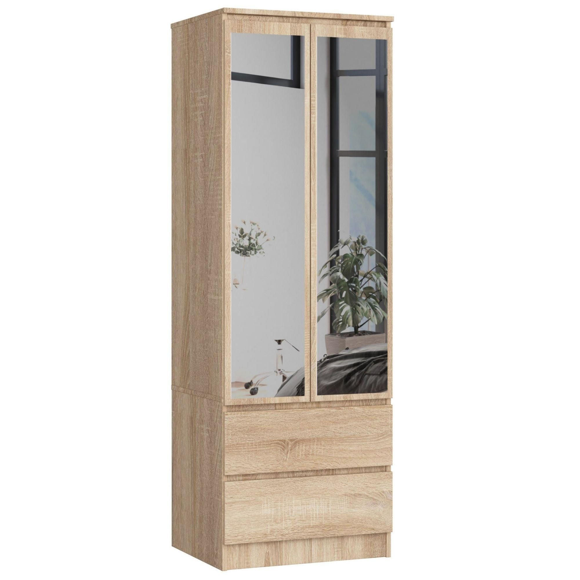 KLEIDERSCHRANK Eiche Sonoma 180/60/51 - Sonoma Eiche, Holzwerkstoff (60/180/51cm) - RAUMHIRSCH FURNITURE