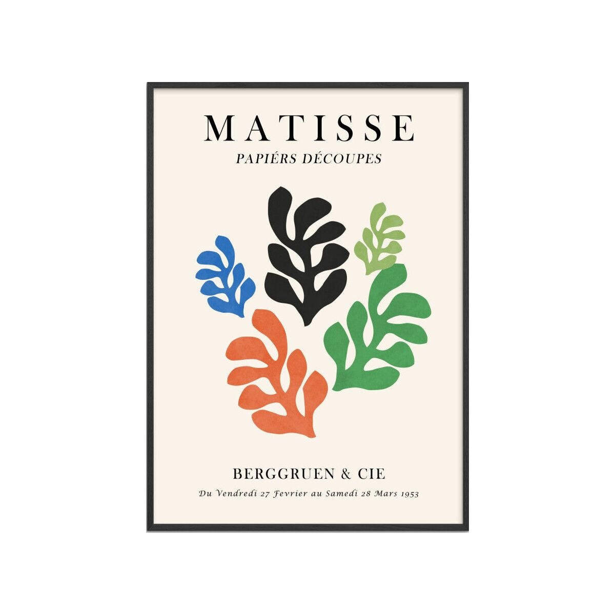 POSTER mit Rahmen Vitor Costa - Matisse floral Poster 7 - Multicolor/Schwarz, Holz/Papier (70/100cm) - Poster&Frame
