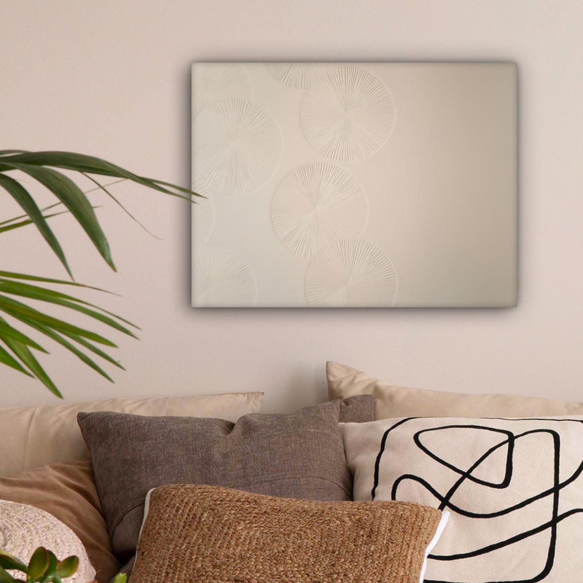 LEINWANDBILD Japandi - Beige - Modern 40x30 cm - Ecru, Textil (40/30cm) - MuchoWow