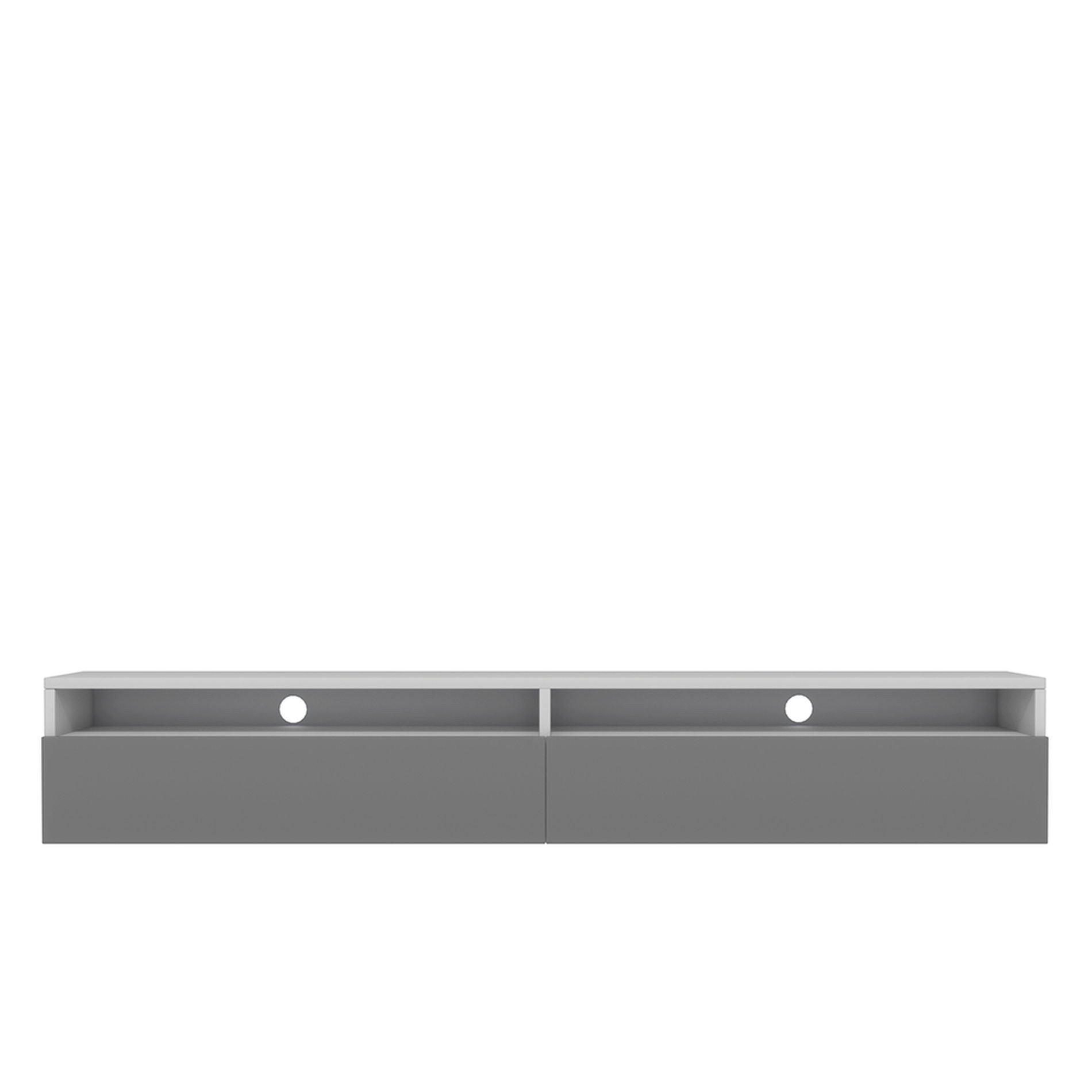 TV-LOWBOARD Rednaw Weiß Matt/Grau Hochglanz mit LED, 180/30/31 cm - Weiß/Grau, Holzwerkstoff (180/30/31cm) - Selsey
