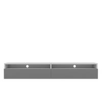 TV-LOWBOARD Rednaw Weiß Matt/Grau Hochglanz mit LED, 180/30/31 cm - Weiß/Grau, Holzwerkstoff (180/30/31cm) - Selsey