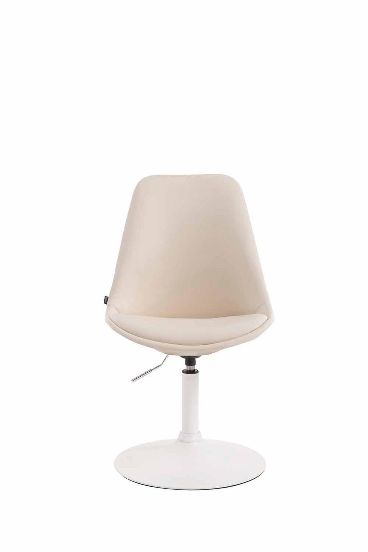 DREHSTUHL Lederlook creme - Creme/Weiß, Textil/Metall (48/76/57cm) - CLP