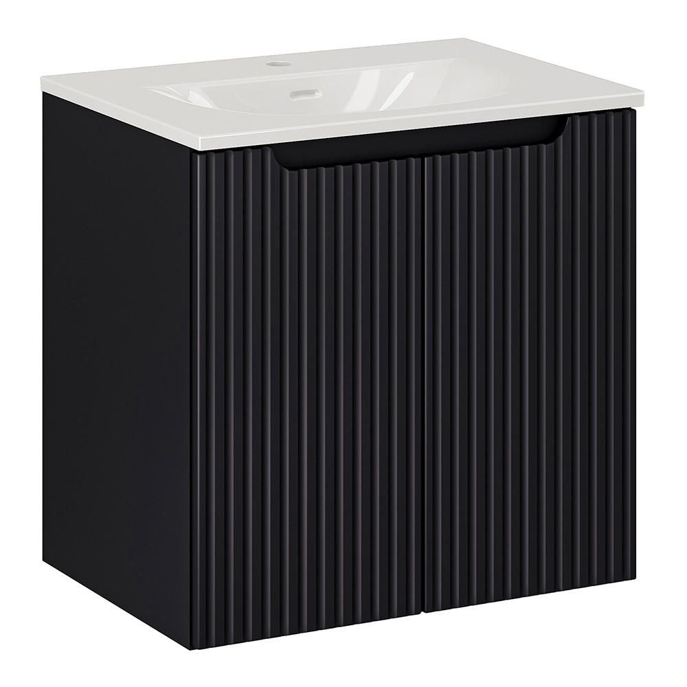 WASCHTISCH Newport-56 - Schwarz, Holzwerkstoff (61/59/40cm) - Lomado