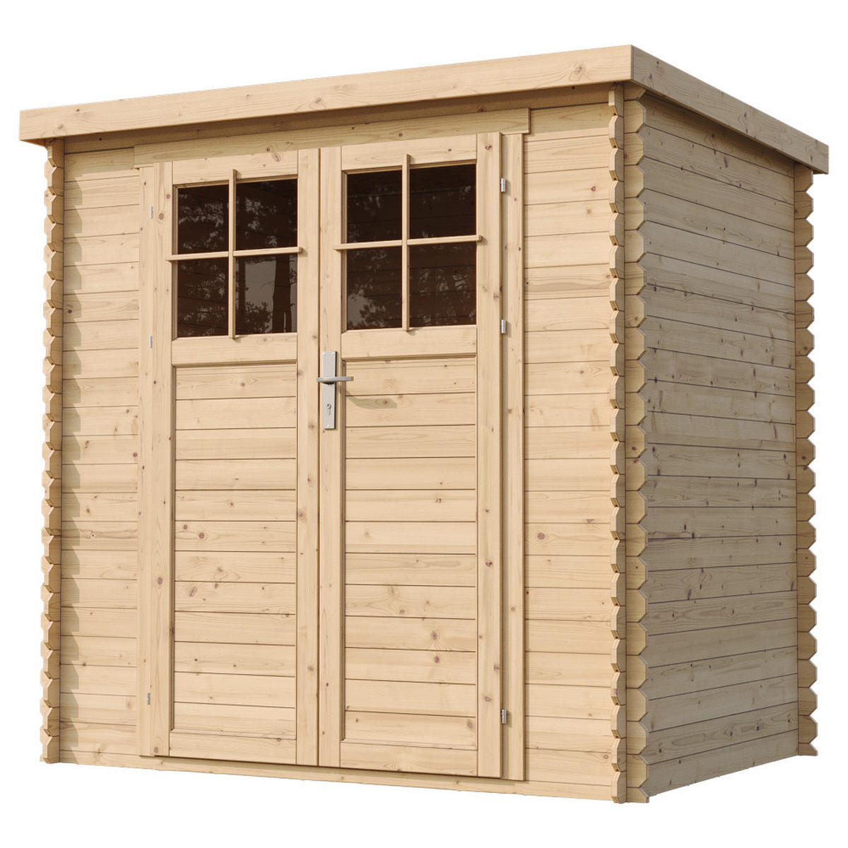 HOLZHAUS GARTENHAUS mit imprägniertem Boden - 2,22 m2 - M311F+M311G - Beige, Holz (204/206/142cm) - Timbela