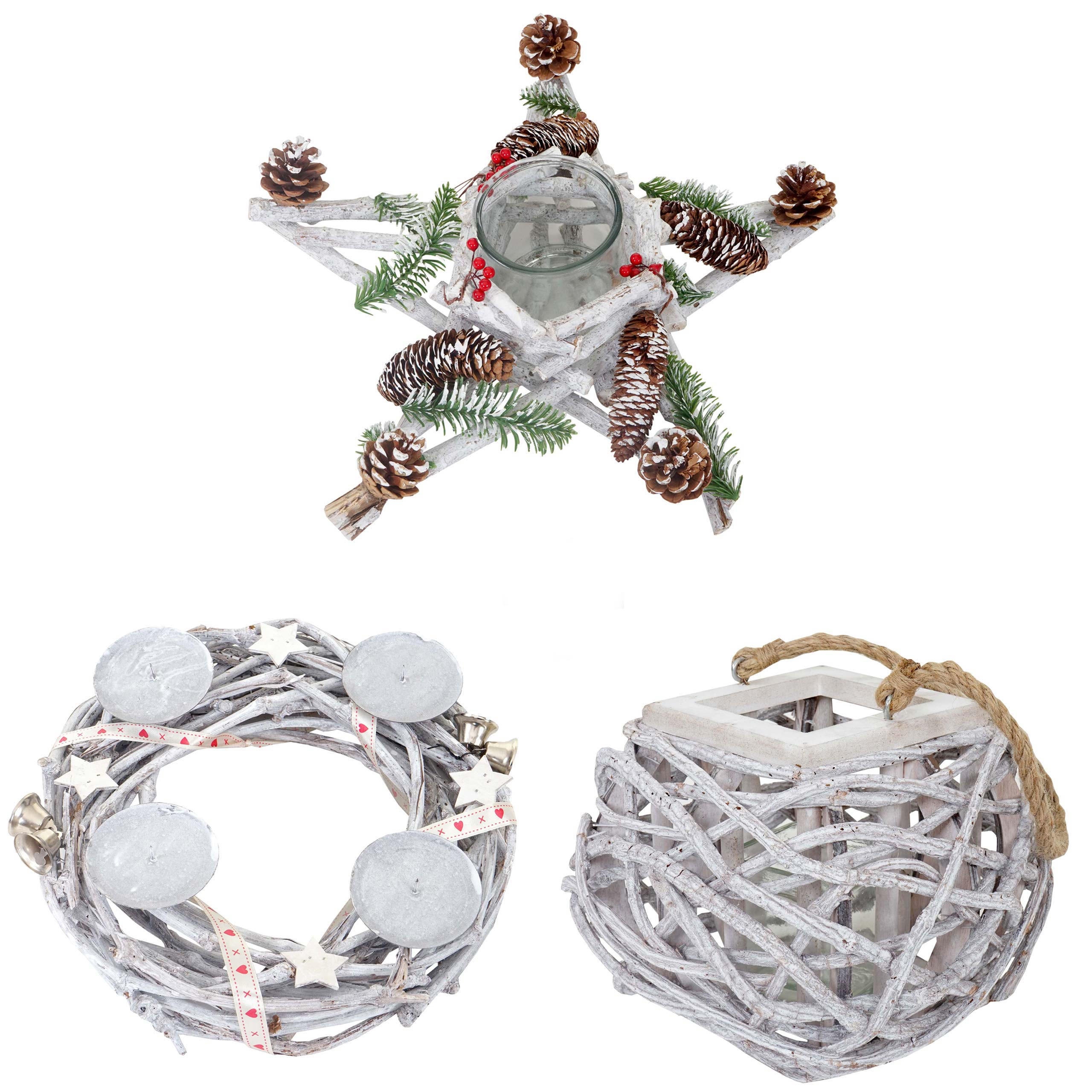 ADVENTSKRANZ 3ER SET Multicolor - Multicolor, Holz (18cm) - MCW