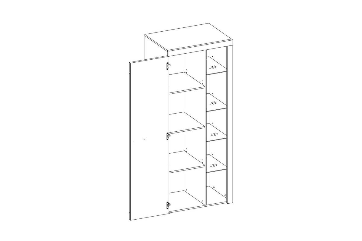 WOHNWAND OKTAWIA LED - Graphitfarben/Braun, Holzwerkstoff (270/190/40cm) - Meblini