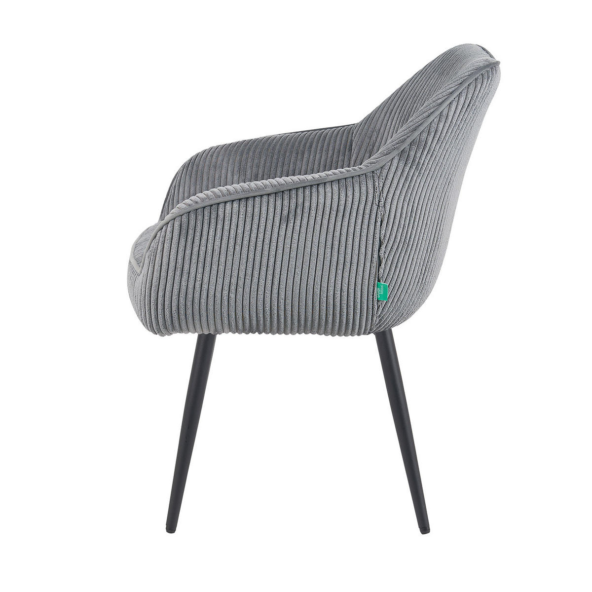 ESSZIMMERSTUHL Mika-Bela - Schwarz/Grau, Textil/Metall (60/82/61cm) - DUBI Möbel