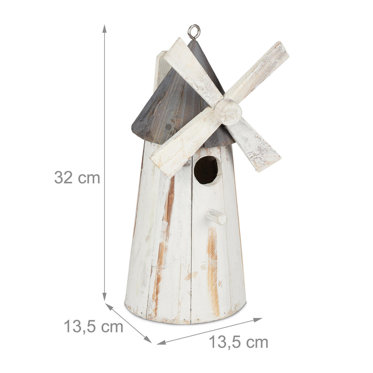 DEKO Vogelhaus - Weiß, Holz (13.5/32/13.5cm) - Relaxdays
