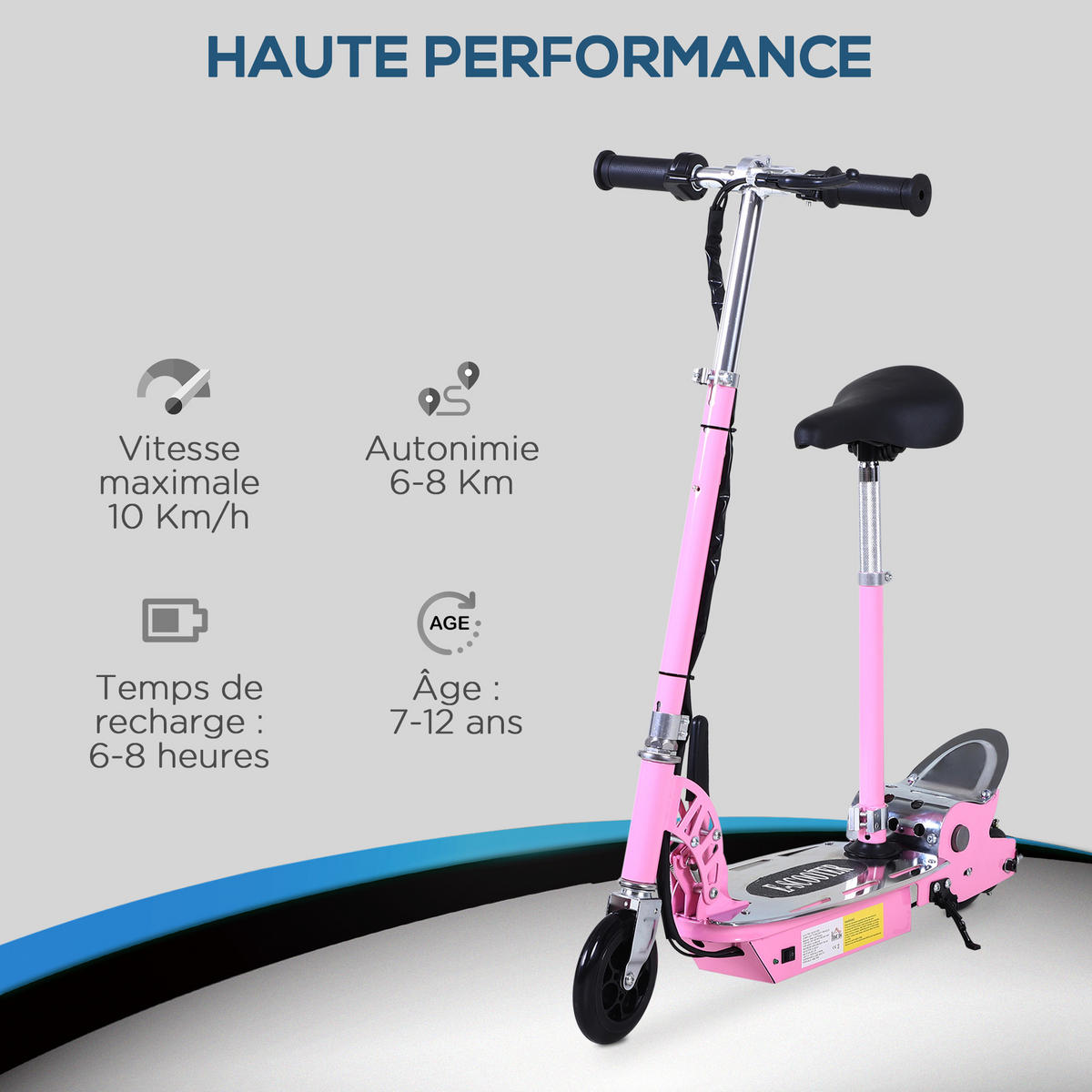 ELEKTROTROLLER DE-16929 120 W klappbar mit Sitz Rosa - Pink, Metall (75/37/98cm) - ComfortXL