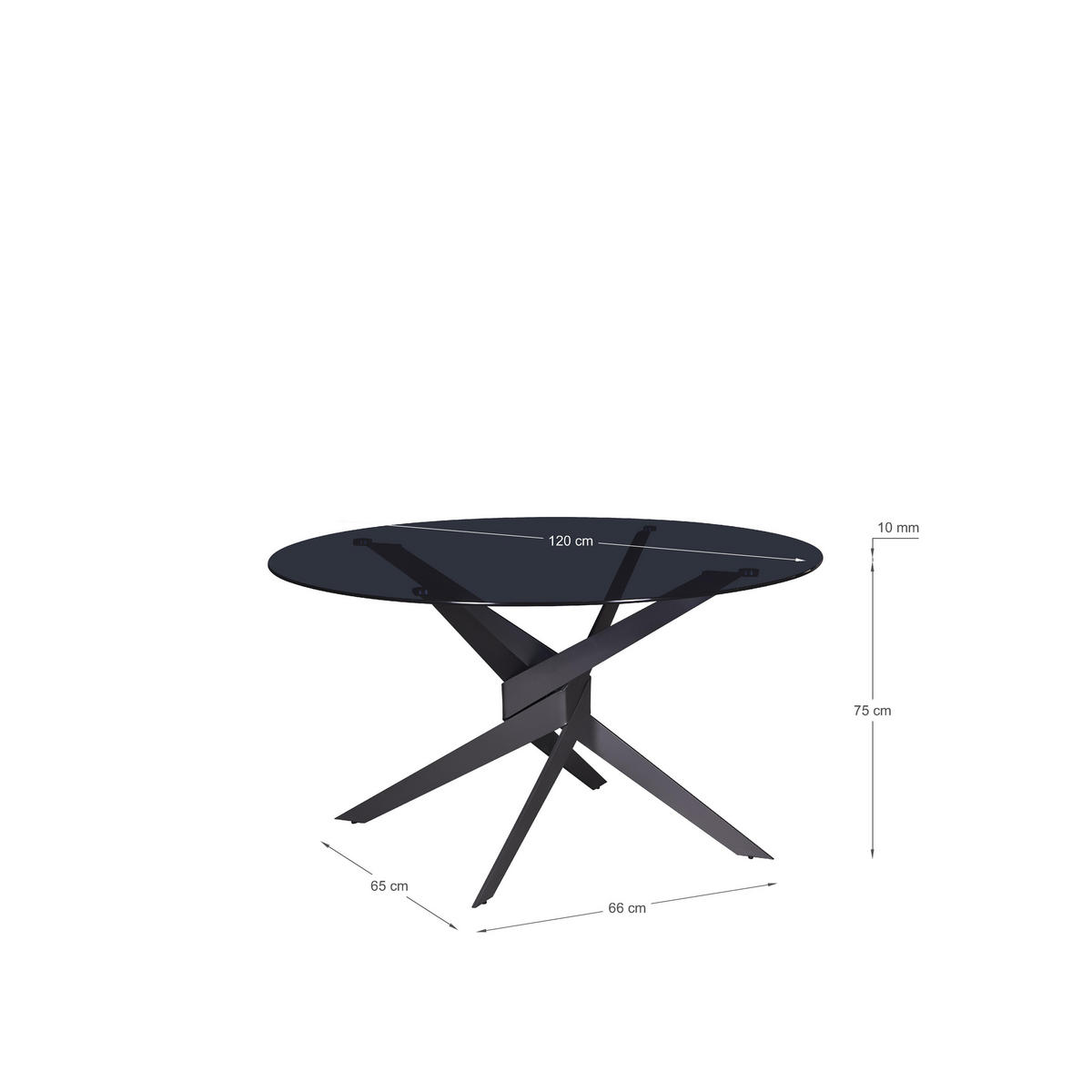 ESSTISCH Jenna Grau 120/120/76 cm - Grau, Metall (120/120/76cm) - Drawer