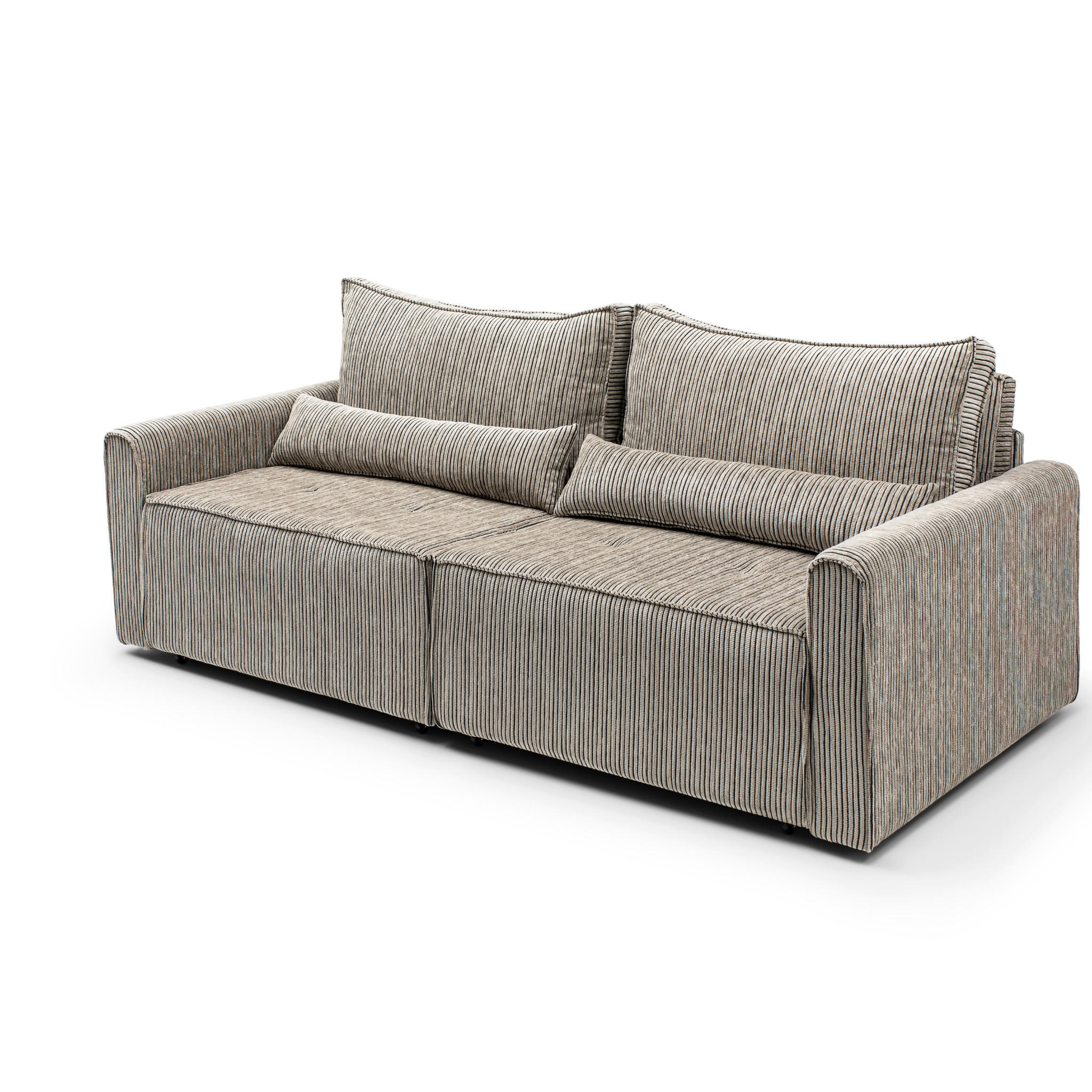 ECKSOFA mit Schlaffunktion 8 fach verstellbare Rückenlehne - Beige, Holz (137/190cm) - Gowoll