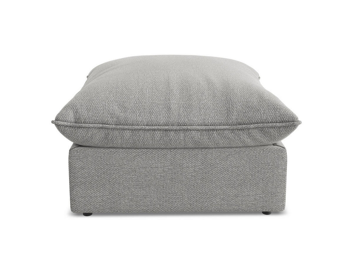 POUF Bouclé Stoff Grau - Hellgrau/Schwarz, Holzwerkstoff/Kunststoff (75/45/75cm) - Makamii