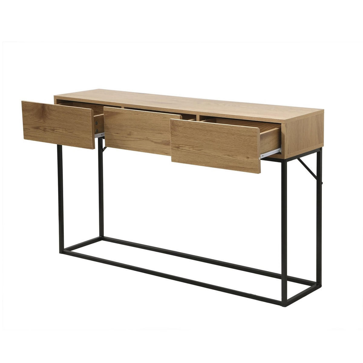 KONSOLE mit 3 Schubladen in Eiche Dekor L120cm - Eiche Artisan, Holzwerkstoff (120/29.5/73cm) - Calicosy