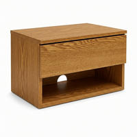 WAND-NACHTTISCH mit Schublade und Regal 40/30/21,5 cm - Braun, Holzwerkstoff (30/21.5/40cm) - SCENA LIVING