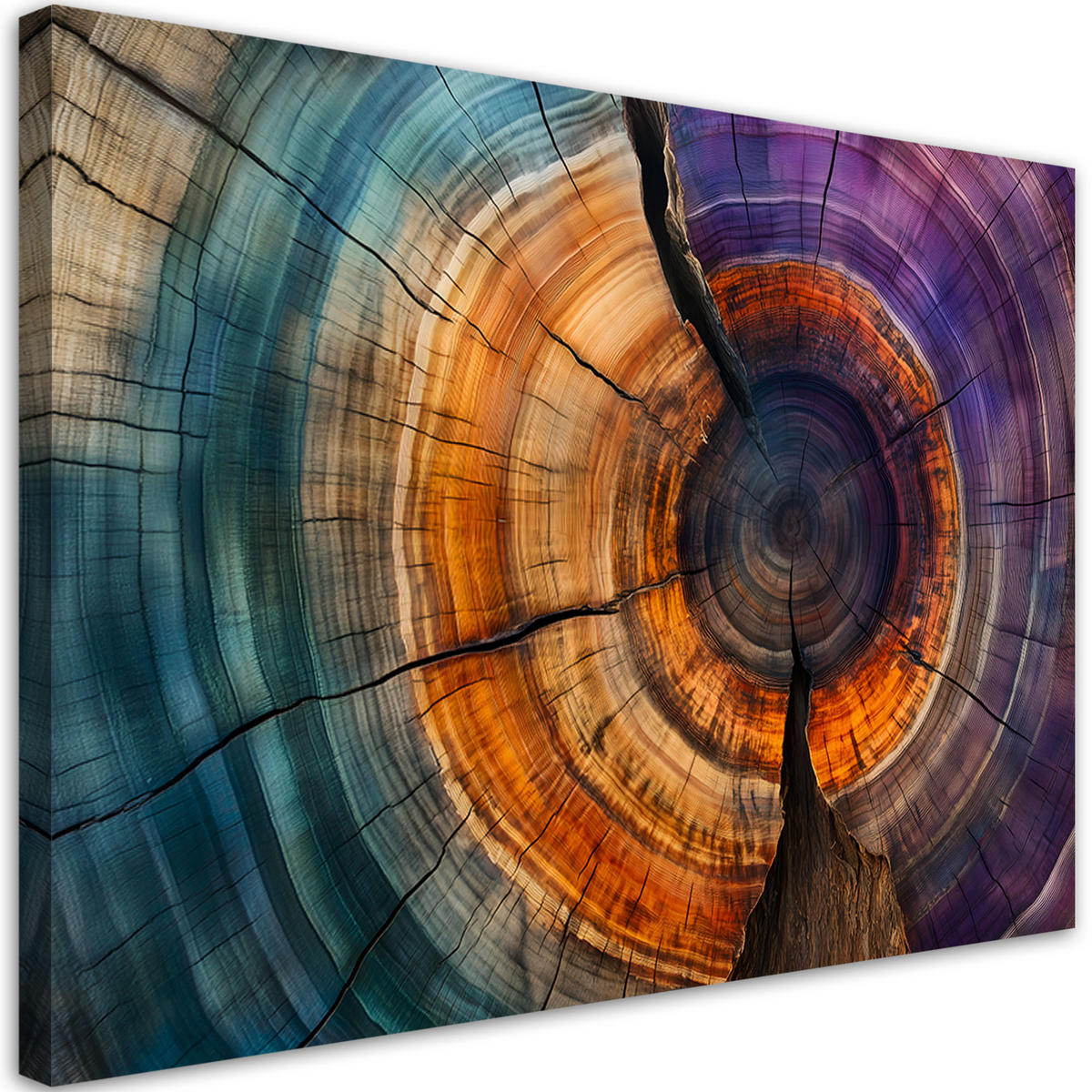 LEINWANDBILD Baumringe Abstraktion - Multicolor, Textil (120/80cm) - Feeby