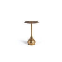 BEISTELLTISCH aus Marmor und Metall - Goldfarben, Metall (36/36/56cm) - Giner y Colomer