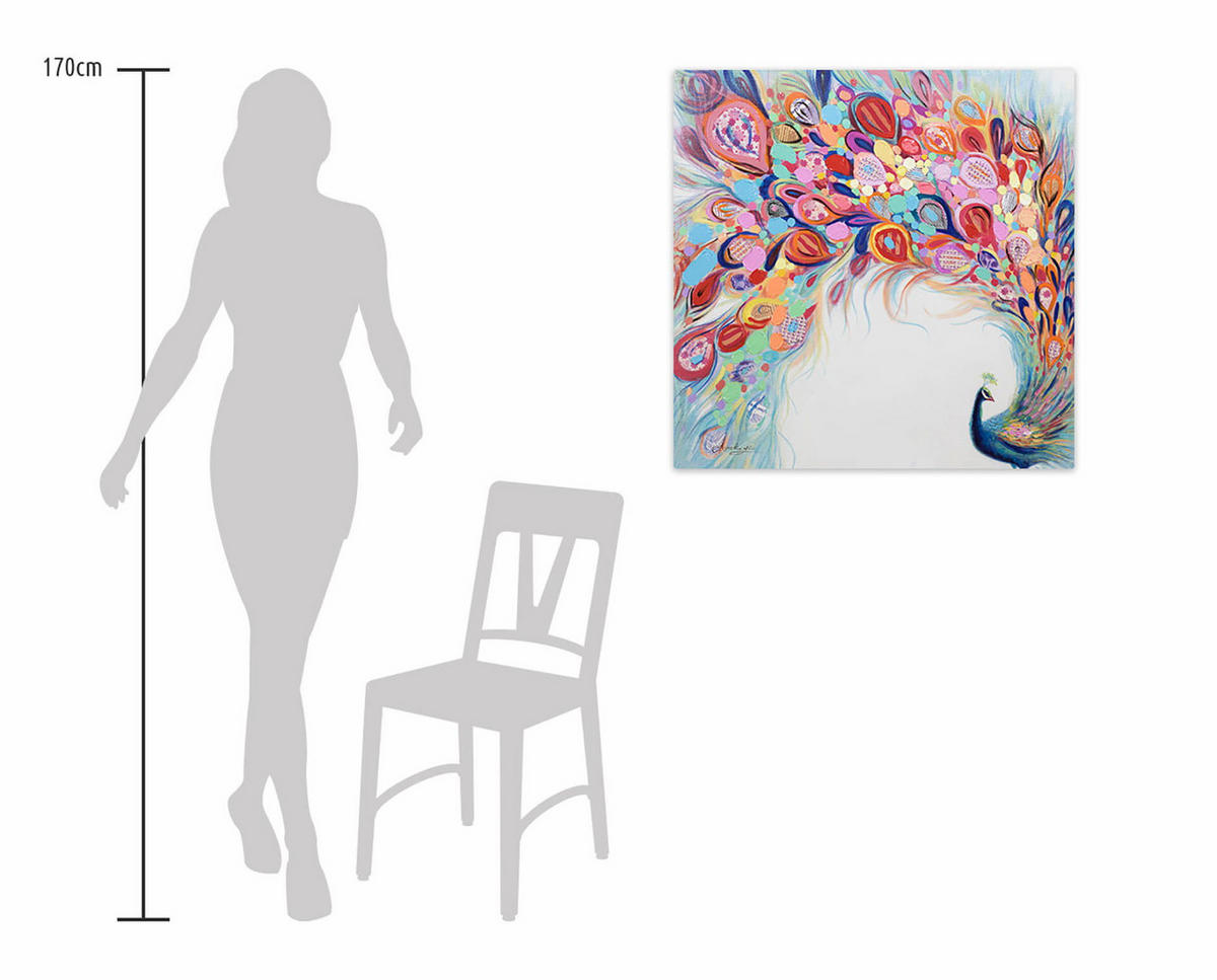 ÖLGEMÄLDE 80/80 cm - Multicolor, Holz/Textil (1.6/80cm) - KUNSTLOFT