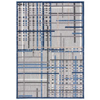 TEPPICH Outdoor Geometrisch Streifen Kurzflor Rechteckig Moderne - 120x170 cm - Blau, Textil (120/170cm) - Mazovia