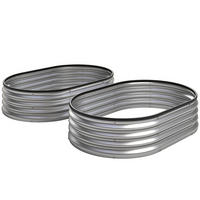 HOCHBEET-SET 2 TLG. aus Verzinktem Stahl Silber - Silberfarben, Metall (90/30/135cm) - Outsunny