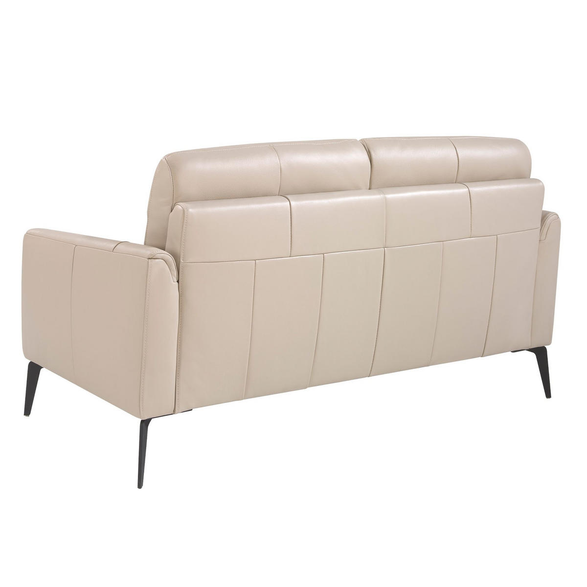 SOFA 2-sitzer ledersofa grau taupe 152/88/87 cm - Dunkelgrau/Schwarz, Leder (152/87/88cm) - ANGEL CERDA