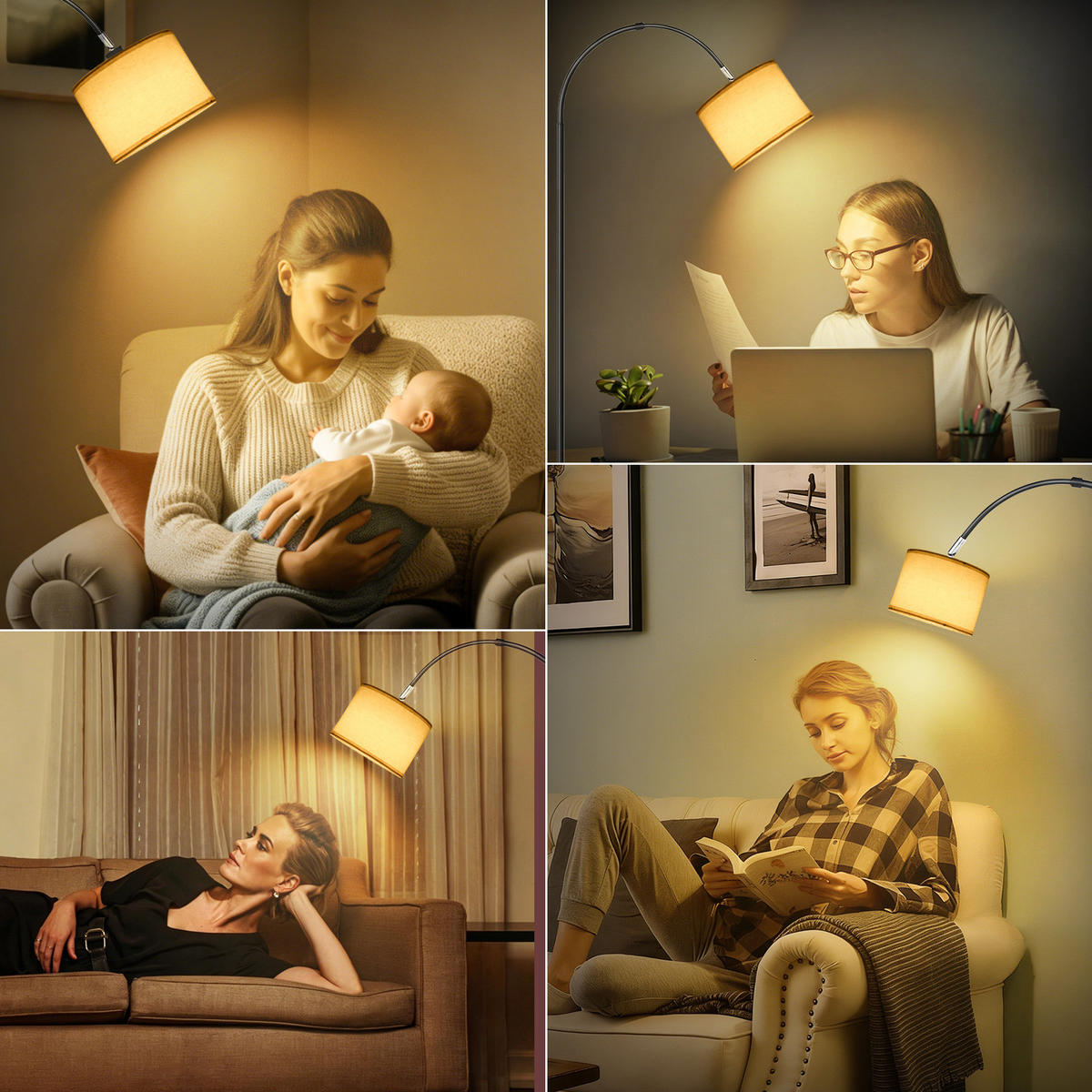 STEHLEUCHTE FL1131A LED Wohnzimmer - Schwarz, Metall (25/25/170cm) - LOVHAUS