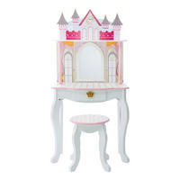 KINDER-SCHMINKTISCH mit Spiegel und Hocker, Weiß, 118cm - Weiß, Holzwerkstoff (32/118/60cm) - Teamson Kids