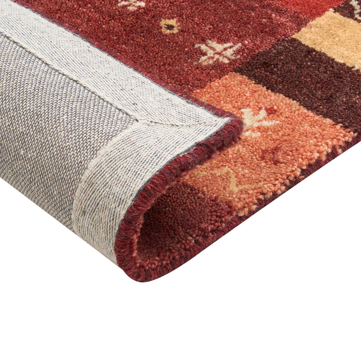 KURZFLOR-GABBEH Sinanli 230/160 cm - Rot, Textil (160/230cm) - Beliani